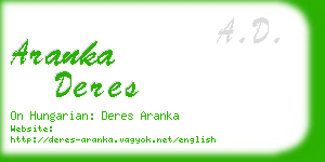 aranka deres business card
